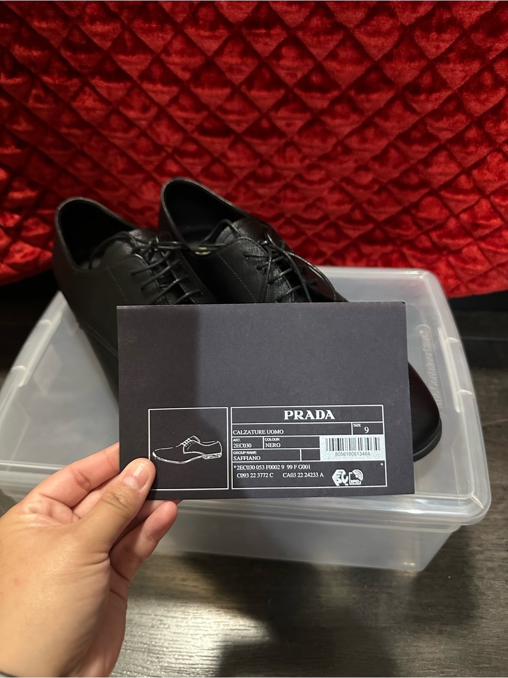 Prada Black Leather Lace-Up Oxfords